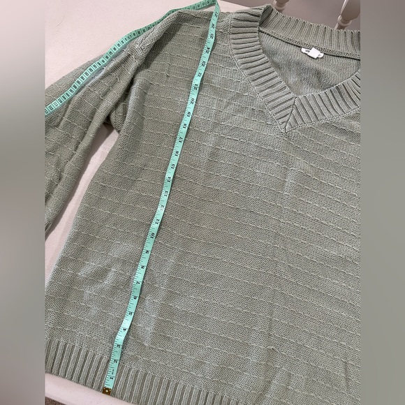 Westport Womens Plus Size Sage Green Colored V-Neck Sweater Size 3XL - Picture 5 of 5